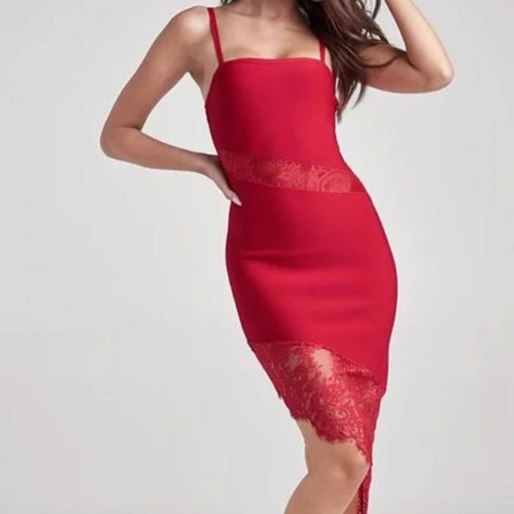 Venus Lace Detail Red Dress size XL